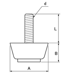 樹脂製(PE) アジャスター(高さ調節用)(H-30C)(ROHS品)(大昌産業) 製品図面