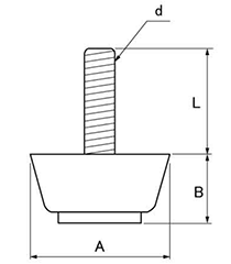 樹脂製(PE) アジャスター(高さ調節用)(H-30F)(ROHS品)(大昌産業) 製品図面