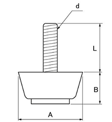 樹脂製(PE) アジャスター(高さ調節用)(H-31C)(ROHS品)(大昌産業) 製品図面
