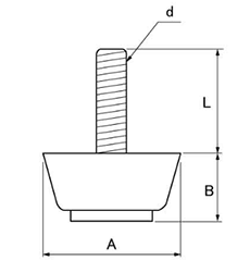 樹脂製(PE) アジャスター(高さ調節用)(H-31F)(ROHS品)(大昌産業) 製品図面