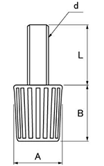 樹脂製(ABS) アジャスター(高さ調節用)(H-82P)(インチ・ウイット)(大昌産業) 製品図面