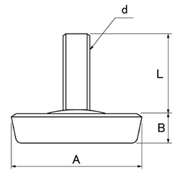 樹脂製(PE) アジャスター(高さ調節用)(H-42G)(ROHS品)(大昌産業) 製品図面