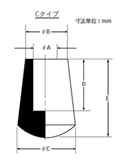 協和ゴム工業 パイプ用ゴム脚(KP型) EPDM (Cタイプ) 製品図面