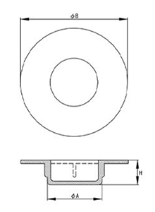 ヤマキン フランジ用ポリ栓 (5K/10K用)(丸内栓)(ヤマキン品) 製品図面