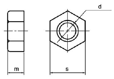 ポリカーボネート 六角ナット (その他サイズ) 製品図面