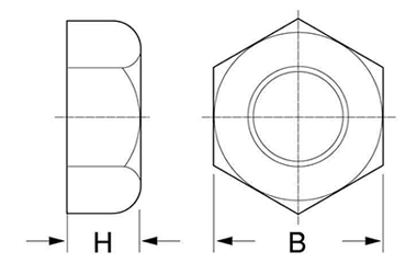 ポリカーボネート 六角ナット (インチ・ウイット) 製品図面