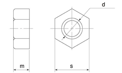 PPS(樹脂製)六角ナット 製品図面