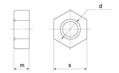 PP(ポリプロピレン)(樹脂製)六角ナット 製品図面