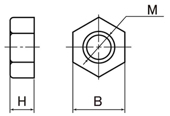 テフロン(PTFE・樹脂製) 六角ナット 製品図面