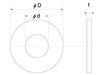 ポリスライダー平座金 (ワッシャー)(0.25t) 製品図面