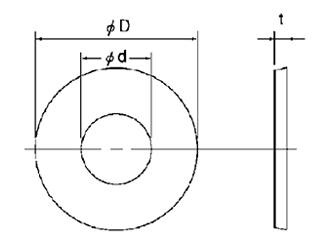 ポリスライダー平座金 (ワッシャー)(0.50t) 製品図面