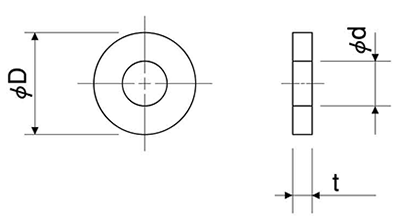 ポリスライダー平座金 (ワッシャー)(特寸 0.80t) 製品図面