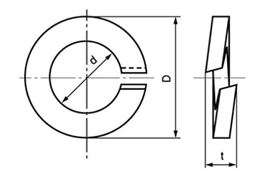 FRP(ガラスエポキシ樹脂) ばね座 (スプリングワッシャー)(黒色) 製品図面