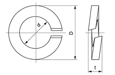 FRP(ガラスエポキシ樹脂) ばね座 (スプリングワッシャー)(黒色)(太平品) 製品図面