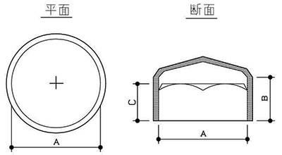 六角ボルトキャップ (六角部保護) (軟質塩化ビニール・黒色)(タケネ品) 製品図面