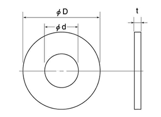 FRP (ガラスエポキシ樹脂)平座金 (ワッシャー)(黒色)(太平品) 製品図面