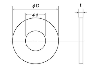 FRP(VE)(ガラスビニールエステ樹脂) 平座金 (ワッシャー)(太平品) 製品図面