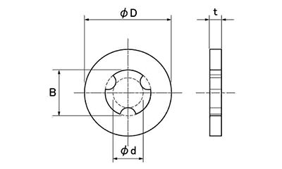 テフロン(PTFE・樹脂製) 平座金(座金組込ねじ用) 製品図面