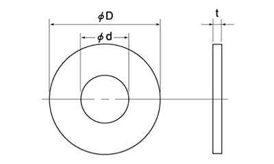 絶縁ロスナワッシャー平座金 (厚み1.0)(高耐熱性・断熱・電気絶縁性) 製品図面