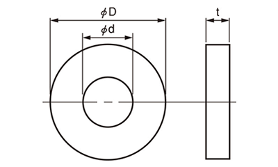 絶縁ロスナワッシャー平座金 (厚み3.0)(高耐熱性・断熱・電気絶縁性) 製品図面