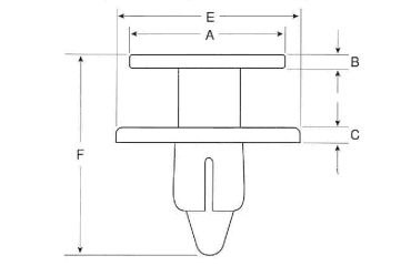 ニフコ プッシュプルリベット(樹脂製リベット) 製品図面