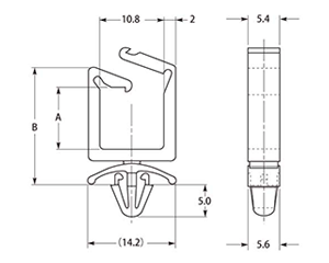 66ナイロン ワイヤーサドル (LWS-U・定格 85℃)(白色 配線クランプ) 製品図面