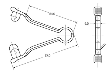 ポリカーボネート フラクリップ 中間用 (C-1)(黒色 配線クランプ) 製品図面