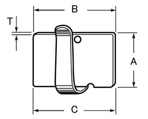アルミ ピタック ステッカー(両面テープ付き留金具) 製品図面