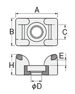 タイマウントKR (66ナイロン耐熱)KR-HS 製品図面