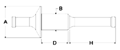岩田製作所 ワッシャープルプラグ ツマミ付 GBM (シリコン)(2種類の直径に対応) 製品図面