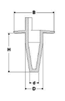岩田製作所 円錐プラグ (フランジ付/ツマミ付) GKM-B (シリコン)(中空仕様) 製品図面