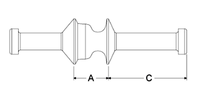 岩田製作所 フランジプラグ (2段) GDF-P ツマミ付 (シリコン)(溶接ナット等最適) 製品図面