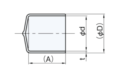 岩田製作所 保護キャップ 丸キャップ (ねじ先端用) 白色(PVC/RoHS10)(HLWH-B)(ボックス入) 製品図面