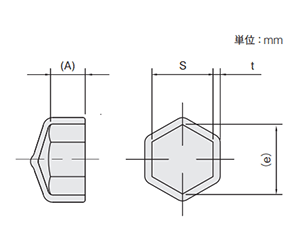 岩田製作所 保護キャップ 六角ボルト頭用 黒色(PVC/RoHS10)(HLDPR-B)(ボックス入) 製品図面