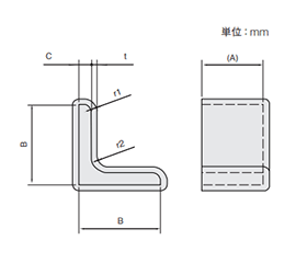 岩田製作所 保護キャップ Lアングル用 黒色(PVC/RoHS10)(HLDPL-B)(ボックス入) 製品図面