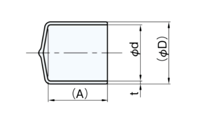岩田製作所 保護キャップ 丸キャップ (ねじ先端用) 白色(PVC/RoHS10)(HLWH-P)(パック入) 製品図面