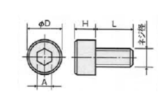 アルミ 六角穴付きボルト(キャップスクリュー)(ACBT-B/黒アルマイト) 製品図面
