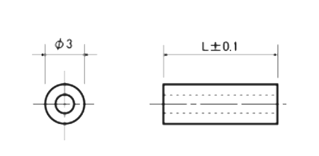 (ROHS対応)鉄(快削鋼) スペーサー (CF-N / 無電解Ni)(金環)パイプ形状品 製品図面