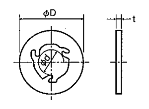 黒ジュラコン(POM) セットワッシャー(座金組込ねじ用)(丸型平座金) DDS-0000-00B (黒色) 製品図面