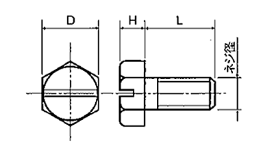 PFA (樹脂製) 六角ボルト / FABT-0000 (半透明乳白色) 製品図面