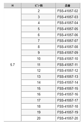 ナイロン ピンヘッダー FSS-41057(T〇) ソケット(角)2.54mmピッチ ストレート(1列) 接続側0.64mmピン 製品規格