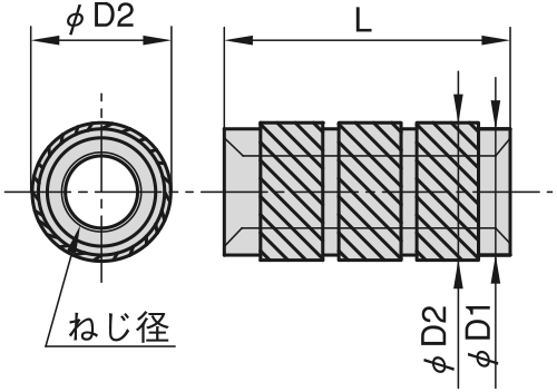 黄銅(カドミレス) ビットインサート(スタンダード型、両面タイプ) / HSB-Z 製品図面