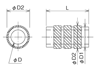 黄銅(カドミレス) インサートカラー(圧入用)(IC-Z)(廣杉計器) 製品図面