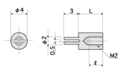 黄銅 ラグ端子取付台 スペーサータイプ (KRB-G) (金メッキ) 製品図面