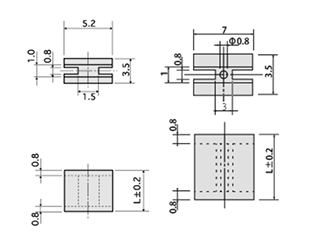 LED取付スペーサー(角型用) / LDZ-400 LDZ-600 (PBT材) 製品図面