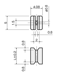 LED取付スペーサー(丸型用) / LDZ-700 (PBT材) 製品図面