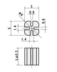 LED取付スペーサー(縦横兼用型) / LDZ-800 (PBT材) 製品図面