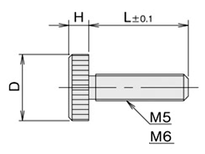 黄銅 ローレットツマミビス(低頭) / NB-Z3G (頭部 D16xH3)(ニッケルメッキ) 製品図面