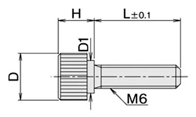 黄銅 ローレットツマミビス (段付) / NB-Z10D (頭部 D16xH10)(ニッケルメッキ) 製品図面