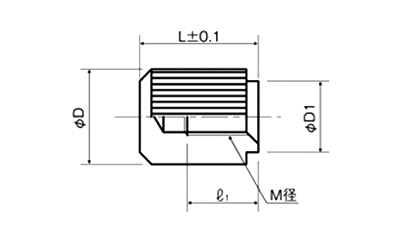 黄銅(カドミレス) ローレットナット(段付、袋型) NBNT-D (ニッケルメッキ) 製品図面